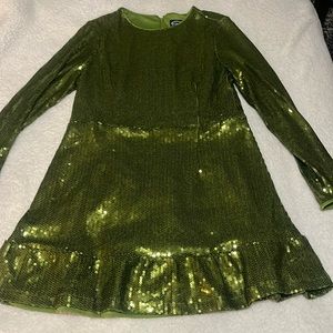Green sequined dress
